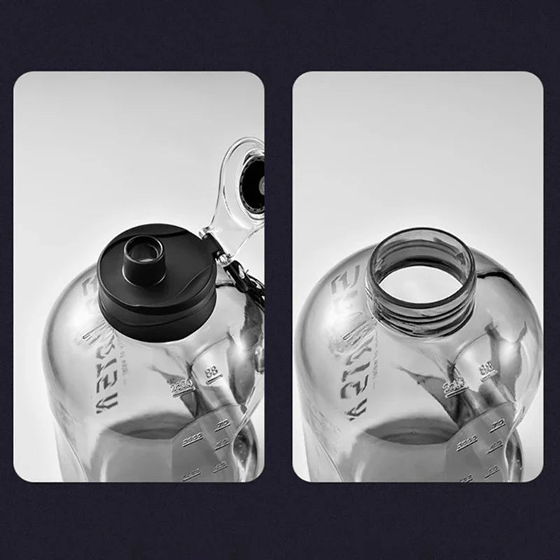 Garrafa de água esportiva de 1,7L/2,7L, copo de ciclismo para academia, garrafa de água portátil de grande capacidade para fitness, acampamento, chaleira de água masculina