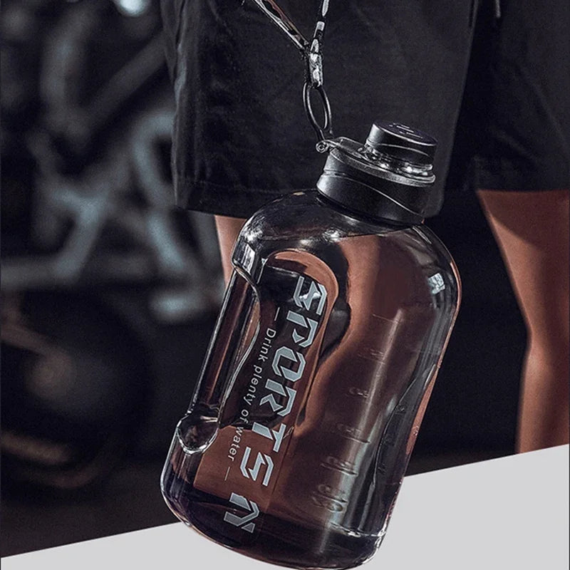 Garrafa de água esportiva de 1,7L/2,7L, copo de ciclismo para academia, garrafa de água portátil de grande capacidade para fitness, acampamento, chaleira de água masculina