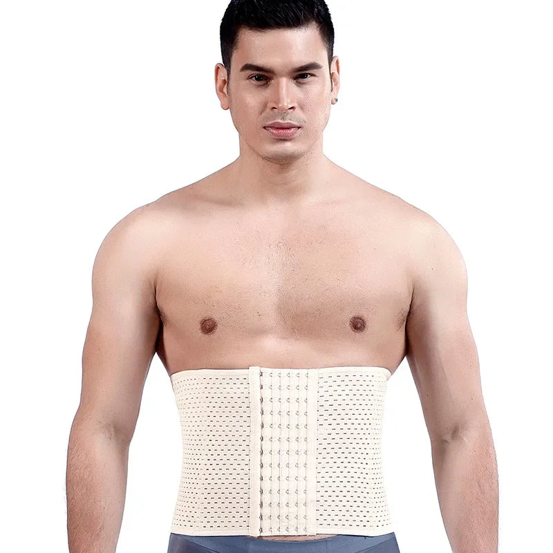 Cinta modeladora de cintura masculina, redutor de abdômen, cinta modeladora de alta compressão, cinta de treino