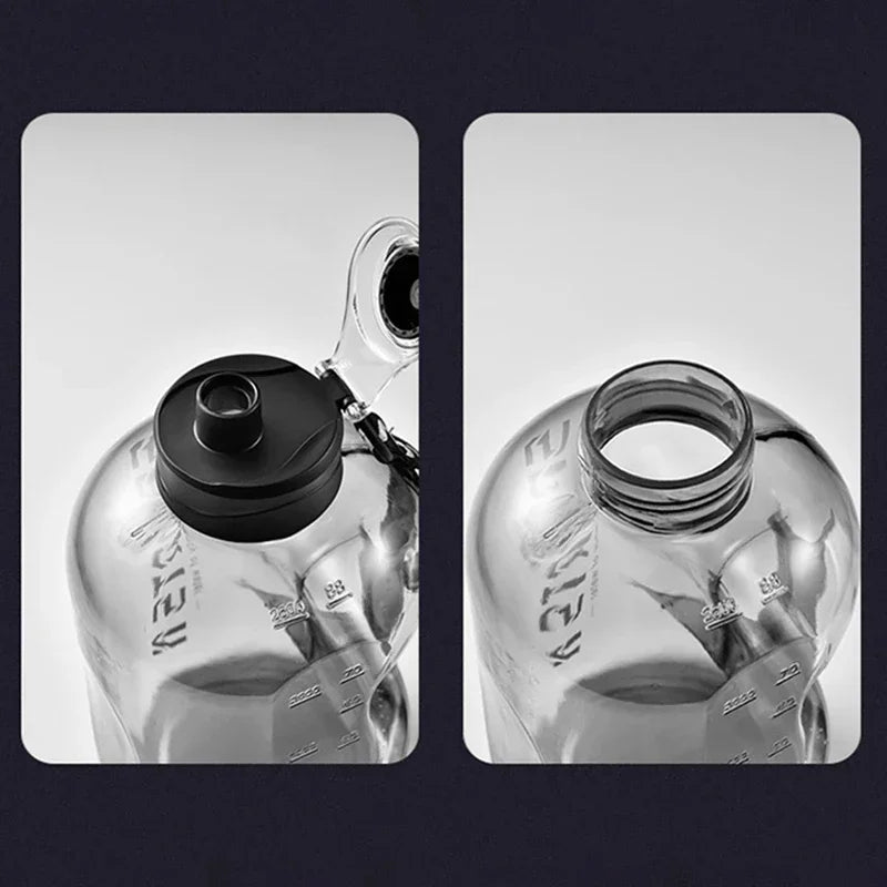 Garrafa de água esportiva de 1,7L/2,7L, copo de ciclismo para academia, garrafa de água portátil de grande capacidade para fitness, acampamento, chaleira de água masculina